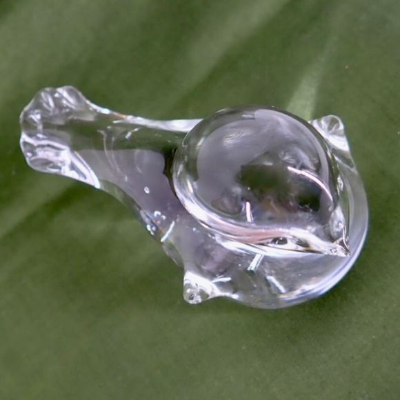 Art Glass Bird Figurine Hand Blown Clear Mid Century Modern 4.5” x 2" MCM 10 oz - Picture 10 of 16